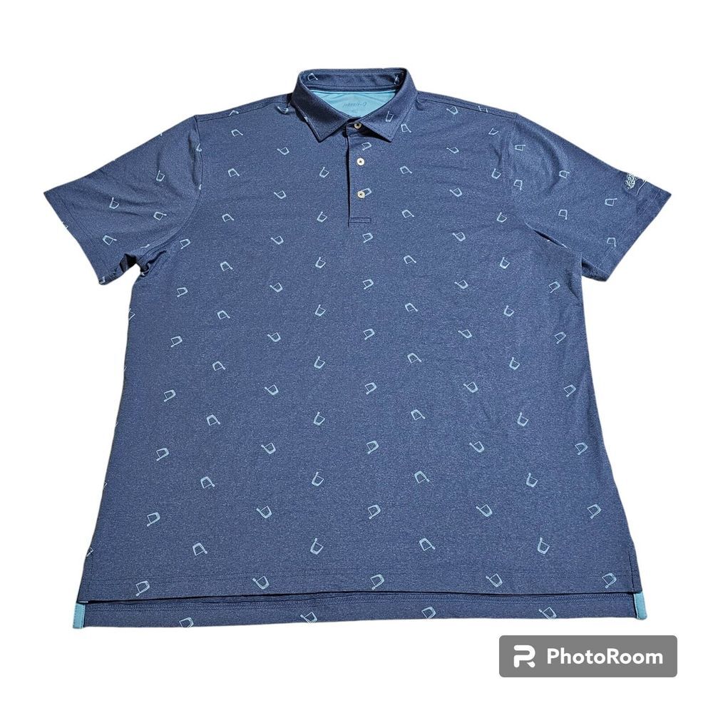 johnnie-O Men's Navy Blue Patterned Polo